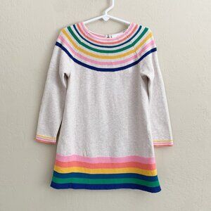 Hanna Anderson Rainbow Stripe Sweater Dress • 100 (4 Years)